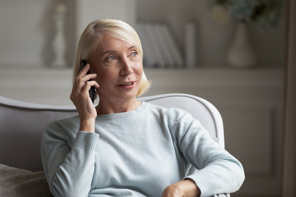 Lady on phone